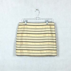 J.Crew Gold Metallic Stripped Skirt Sz8